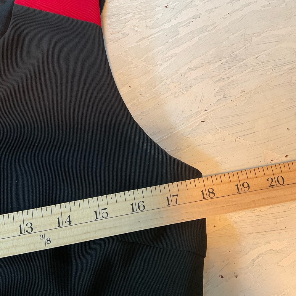 Vintage Dress Mod Tennis Retro Drop Waist Retro Black Red Sleeveless Size Medium - Picture 7 of 9